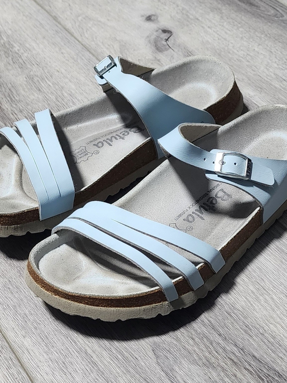 Birkenstock Betula Light Blue Slide Sandals W/ Adjustable Straps Womens Size 10